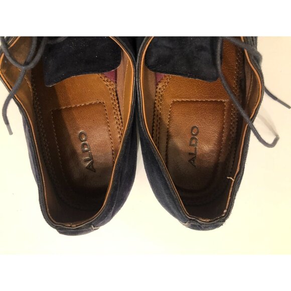 aldo men\'s navy suede dress shoes size: 10